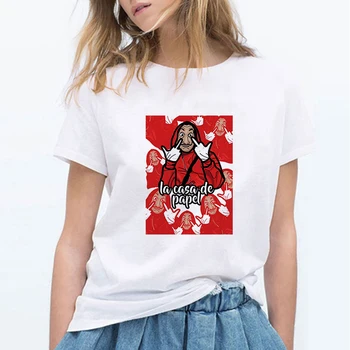 

Lus Los Summer Money Heist Tshirt The House Of Paper La Casa De Papel TShirt Casual Dali Mask Casa De Papel Tshirt Women Top
