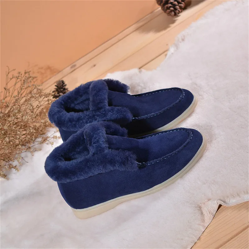 Winter Flat Shoes Woman New Warm and non-slip Short Snow Boots Casual Comfortable Women Shoes Round Toe Light Ladies Shoes