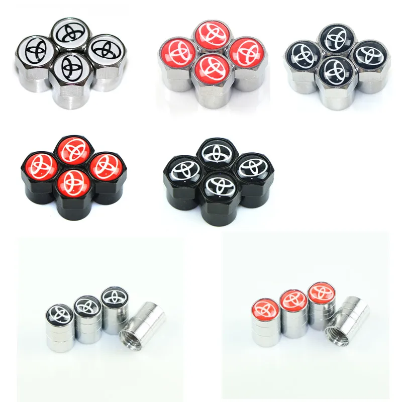 4PCS for Toyota camry chr corolla rav4 yaris prius Car Accessories metal Wheel Tire Valve Caps Styling | Автомобили и мотоциклы