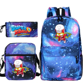 

superzings printed three-piece backpack computer backpack leisure travel men and women schoolbags