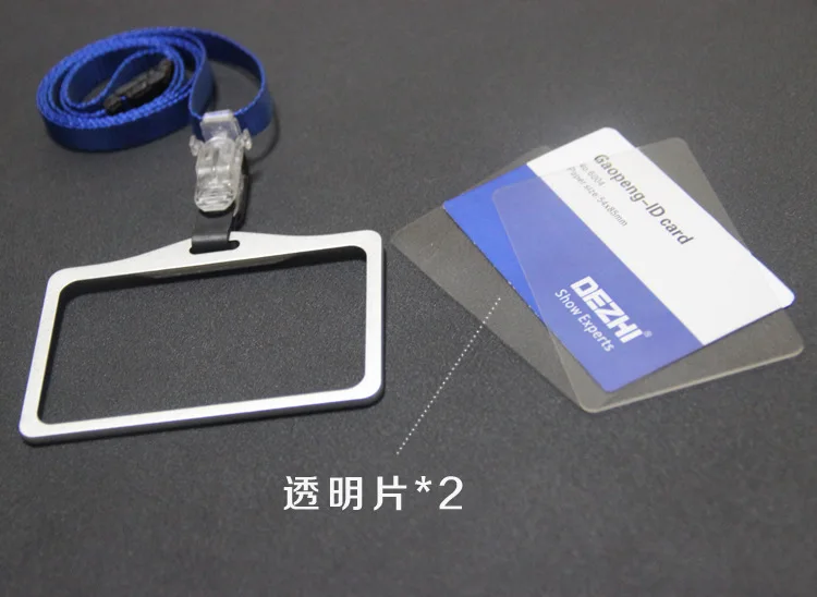 

Dezhi- Cross Aluminium Alloy Badge plus Lanyard Certificate Card Sleeve Multi-Dual Purpose Hang Rope Clip Badge Work Card