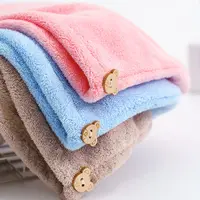 Bath Towels  Bath Wrap Hat Quick Bathrobe Terry Hair Fast Drying Dryer Towel Lady Turban Microfiber Towel For Bathroom Women Cap 6
