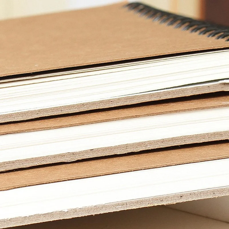 A3 A4 A5 Vintage Spiral Coil Paper Drawing Painting Graffiti Hard Cover Vertical Flip Sketchbook Notebook Office School Supplies
