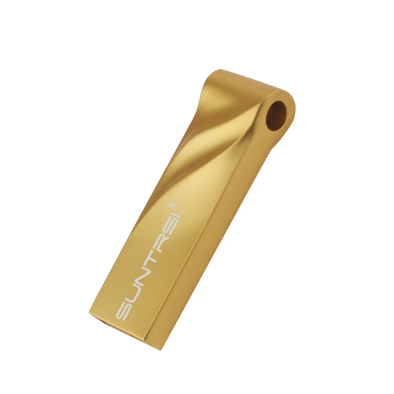 Suntrsi флеш-диск Usb 2,0, металлическая флешка, реальная емкость, 128 ГБ, 32 ГБ, 64 ГБ, высокоскоростная Usb карта памяти, водонепроницаемая - Цвет: gold