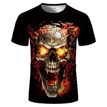 

Men's T-shirts, New Horror Skulls, 3d Printed T-shirts, 2020 Stylish Breathable Plus Size T-shirts