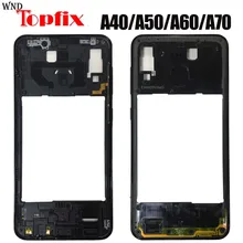 Carcasa frontal para Samsung A40, A50, A60, A70, A405F, A505F, A606F, A705F, Marco LCD, placa trasera, carcasa trasera