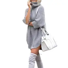 

Sweater Women Autumn Winter Ladies Turtlneck Pullover Long Clothing Plus Size Warm Irregularly Knitted Streetwear Female