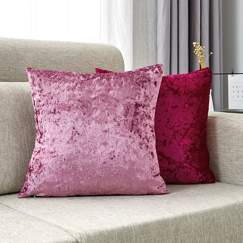 Funda De Cojín Rectangular De Terciopelo Triturado Hecha A Mano Para Sofá O Cama