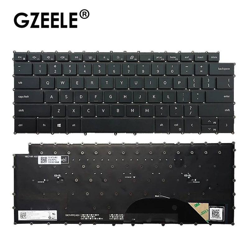 Eua ru Teclado do Portátil para Dell Xps 9500 9510 9700 9710 Precisão 5550 5560 5750 5760 com Luz de Fundo Novo