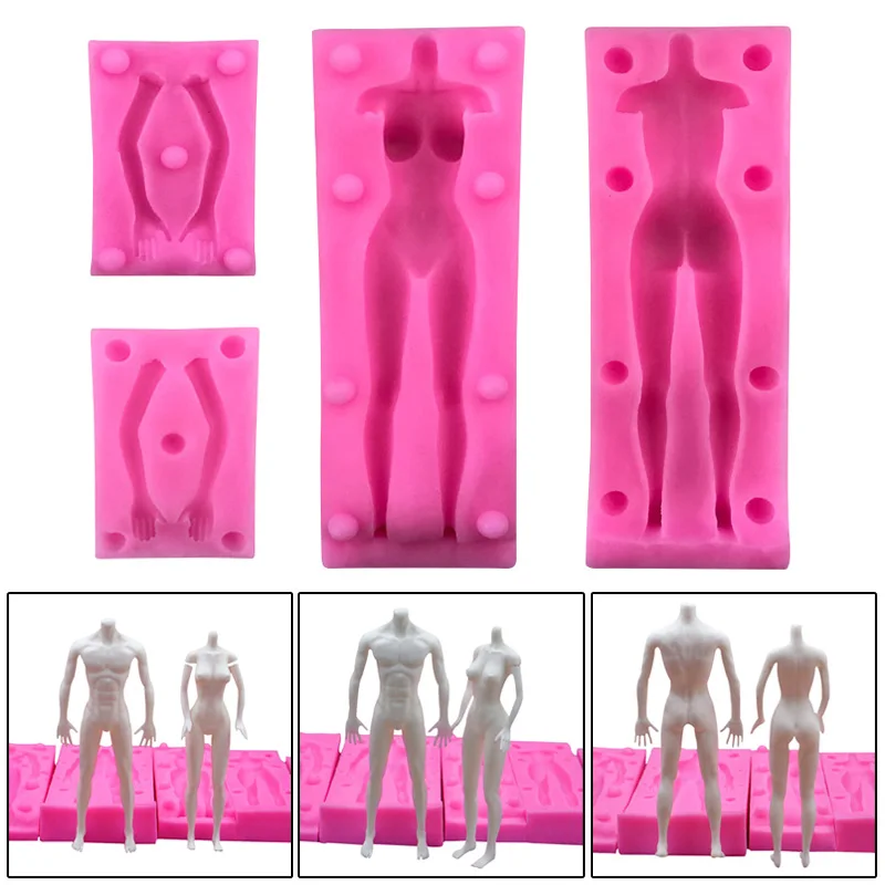 Кукла тела силиконовая форма 3D помадка ручной работы DIY набор для выпечки с шоколадом Глина Плесень инструмент E2S