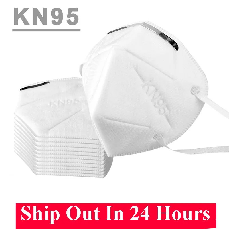 

50pcs n95 Mask KN95 Face Mask 95% Filtration Non-woven Fabric Protective Face Masks Dust Particles Pollution Filter Disposable