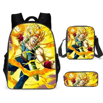 

3 PCS Anime Dragon ball Backpack Boys Girls School Bag Children Teenager Daily Travel Backpack Kids Gift Schoolbags Mochila