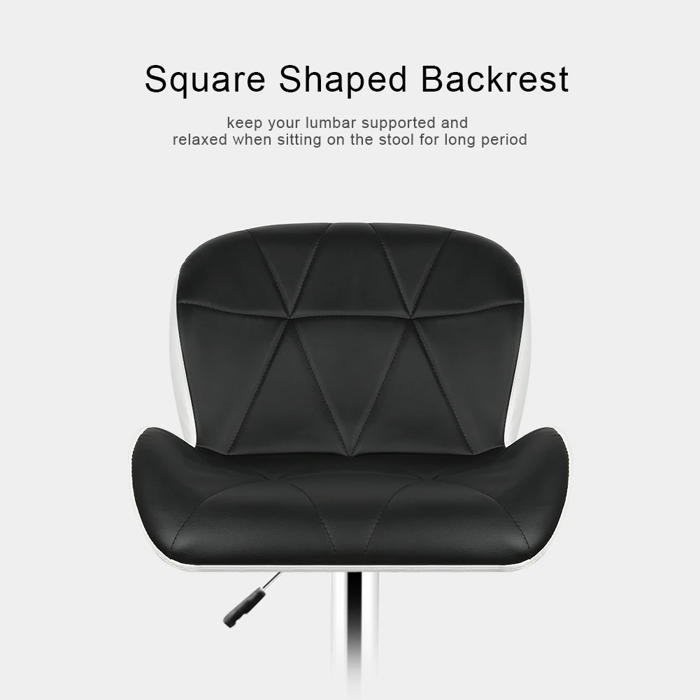 2 шт./пара черный смешанный белый Европейский синтетическая искусственная кожа вращающийся барный стул квадратной формы спинки бар стулья бар мебель HWC