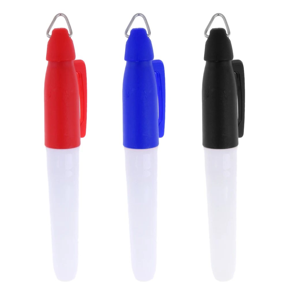 3Pcs Fine Point Permanent Golf Ball Marker Pen Template Drawing Alignment Tool