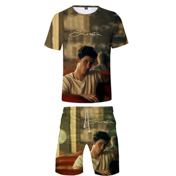 

Senorita Camila Cabello & cool shawn mendes 3D Cool Fashion Style Harajuku Streetwear two piece Sets Summer tshirt+shorts Sets