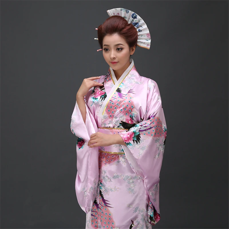 Hot Sale Japanese Women Original Yukata Dress Traditional Kimono With Obi Performance Dance Costumes One Size