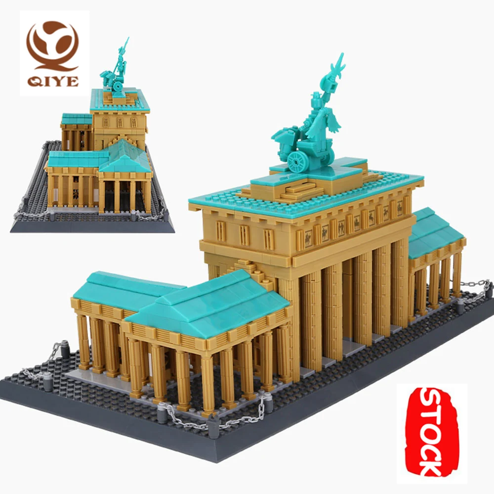 QIYE Lepining Creators Street View City Architecture Brandenburgertor Assemble Model Compatible 21011 21027 Building Blocks Toys | Игрушки и