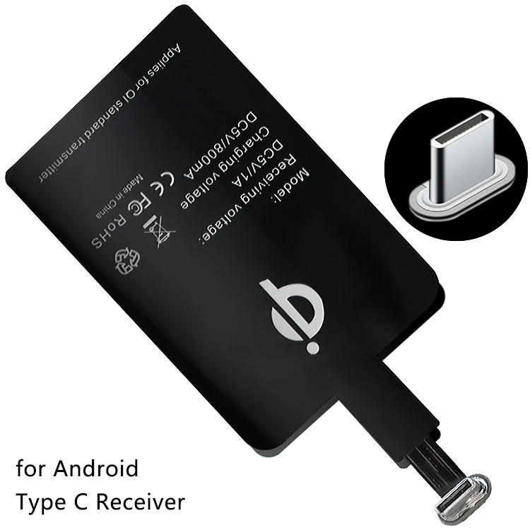 Type C Receiver 5 Вт Универсальный Qi беспроводной зарядный приемник адаптер модуль для iPhone 7 6 6S Plus 5 5S SE для samsung Xiaomi Micro usb type C - Тип штекера: Type C Receiver