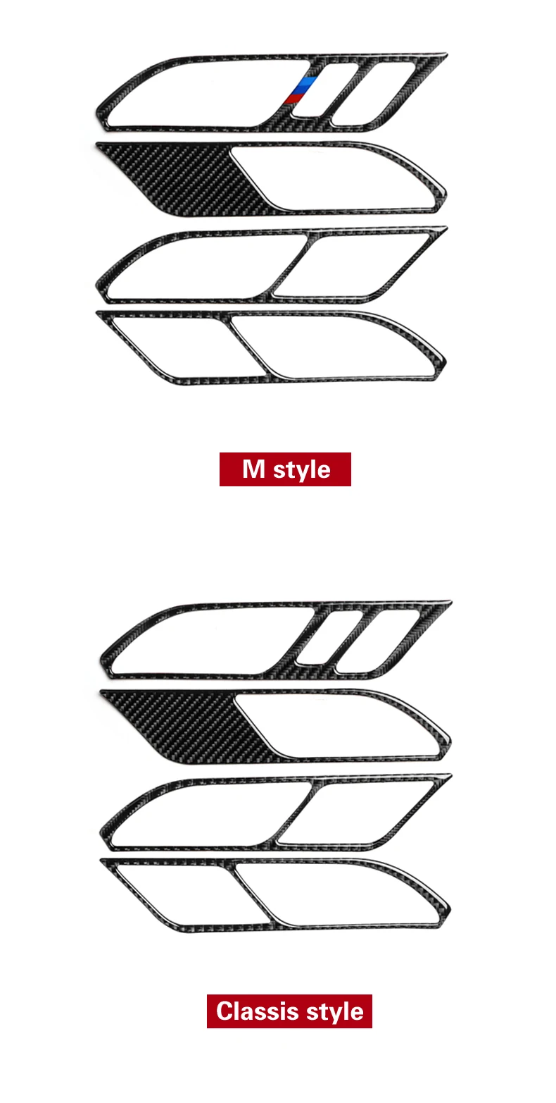 Для BMW G01 G02 автомобильные ручки для межкомнатных дверей рамка наклейки углеродное волокно внутренние дверные ручки отделочные Чехлы автомобильный Стайлинг для~ X3 X4