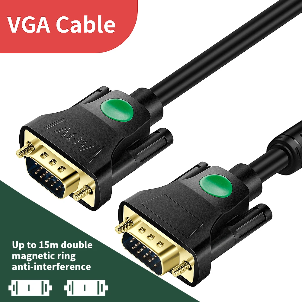 Кабель VGA для ПК компьютерного монитора проектора штекер Соединительный шнур 3 м 2