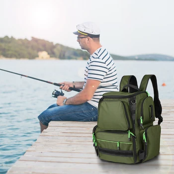 

Fishing Bag Multifunctional Fishing Tackle Storage Bag Outdoor Fishing Lures Reel Backpack Carp Fish Bait Utility Box Pesca