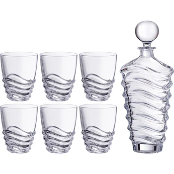 

Wave 7 Whiskey Set Pr .: bottle + 6 Glasses 750/300 ML. Height = 25/11 cm.