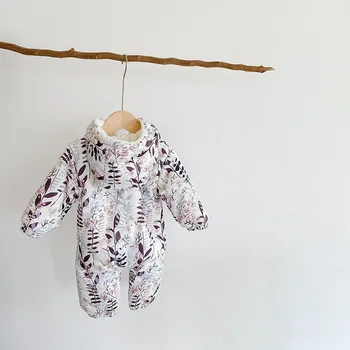 

Baby Boy Girl Plus Velvet Jumpsuit For Kids Winter Snowsuits Newborn Infant Hooded Russian Warm Overalls Thick Rompers 0-24M