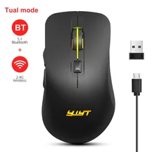 

Ready Stock wireless mouse Bluetooth 5.1+2.4G dual-mode colorful lighting game charging mouse