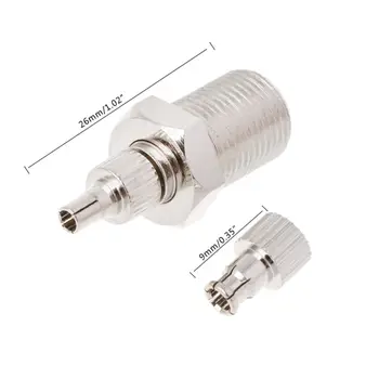 

F Female To TS9 & CRC9 Male Plug Coaxial Adapter RF Connector Nickel Plated 35ED