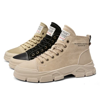 

Personality trend walking shoes high-top lace up Anti-slippery boots women's sports shoes comfortable flat soft leisure sneakers
