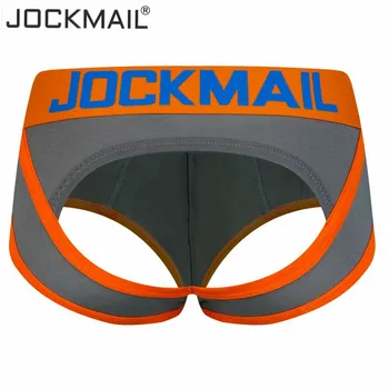 

JOCKMAIL Men Underwear Sexy BOTTOMLESS Briefs men thong G-strings tanga Short underpants Gay Male Open Backless crotch
