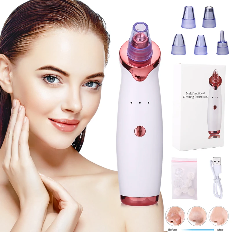 Removedor de cravos faciais, elétrico, limpador de poros, ferramenta de limpeza de ponto preto à vácuo, máquina de limpeza de poros para manchas pretas|Utensílios de cuidado facial| - AliExpress
