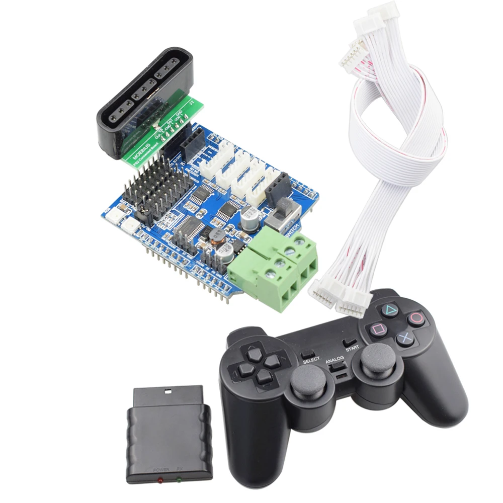 ps2用の4チャンネルコントローラーサーボ拡張ボードarduino-r3-mecaum用のワイヤレスゲームパッドホイールロボット