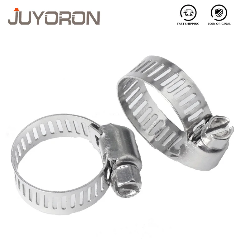 Hose Clamps 1Pcs 8mm-120mm Stainless Steel Drive Fuel Tube Water Pipe Fastener Worm Size Fixed Clip Hoop Spring Hoops