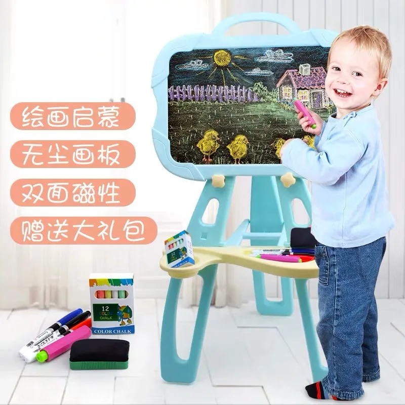 

CHILDREN'S Drawing Board Braced Small Blackboard Wall Household Easel Double-Sided Magnetic Pen Baby Color Graffiti Writing Whit