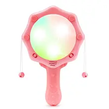 Детские музыкальные погремушки барабан Младенцы Электронный светильник барабан подарки для малышей Q6PD