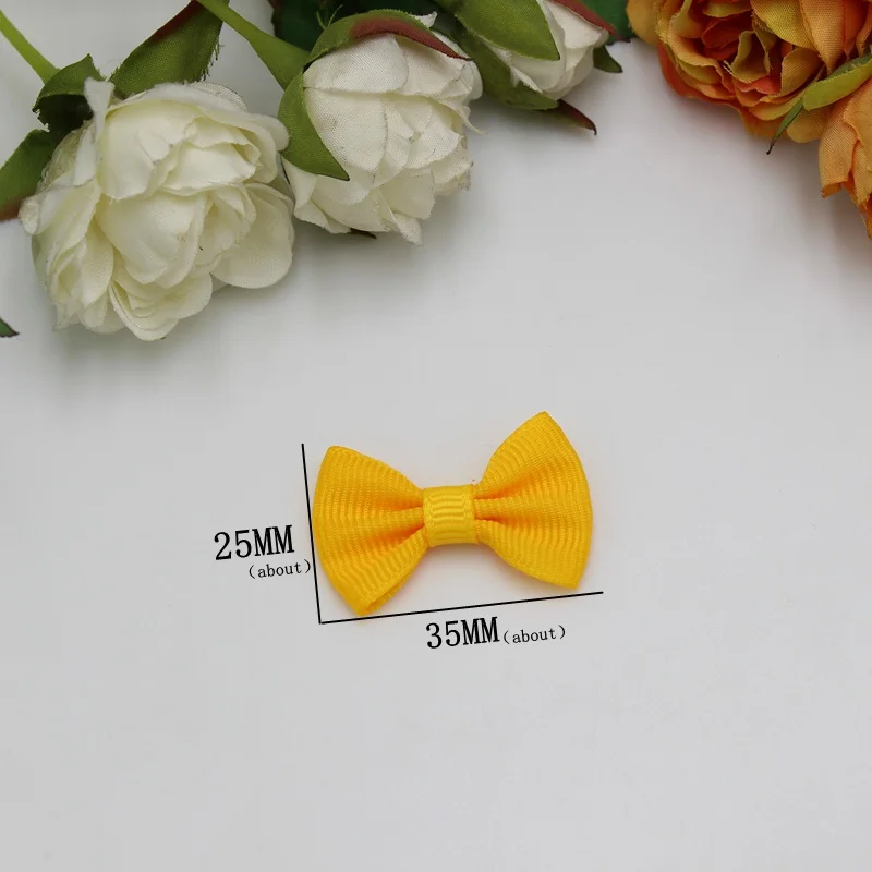 Ribbon Decoration Ribbon Supplies 50pcs/lot Ribbon Bow Tie Baby Girl Ribbon Bow Pet Bowknot Craft DIY Wedding Decor Hair Accessories 35mm*25mm
