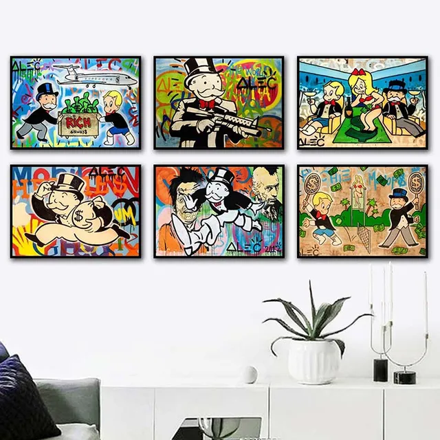 Alec Monopolis Graffiti Artworks Printed on Canvas 1