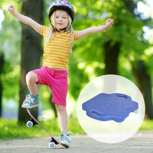 Kids Balance Board Plastic Four-Wheeled Scooter Board With Safety Handles 360 Degree Rotating Wheels Children Outdoor Sports Toy 2