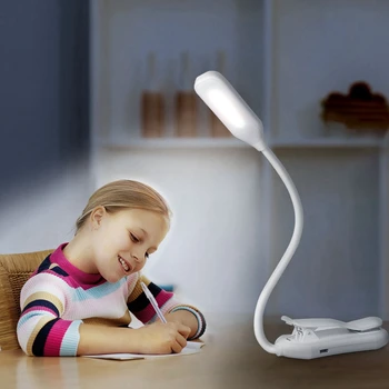 

S001 Led Table Lamp Clip Desk Lamp with 3 Modes Press On/Off Switch Eye Protection Desk Light Dimmer Rechargeable