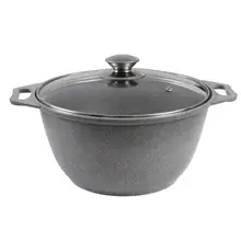 Кастрюля Kukmara, Мраморная, 3 л, с антипригарным покрытием, светлый мрамор