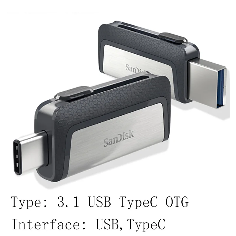 Sandisk type C OTG USB флэш-накопитель 64 128 ГБ Флешка 128 Гб 64 ГБ 32 ГБ 256 ГБ флеш-накопитель 3,1 USB флешка диск на ключе памяти для телефона - Цвет: SDDDC2