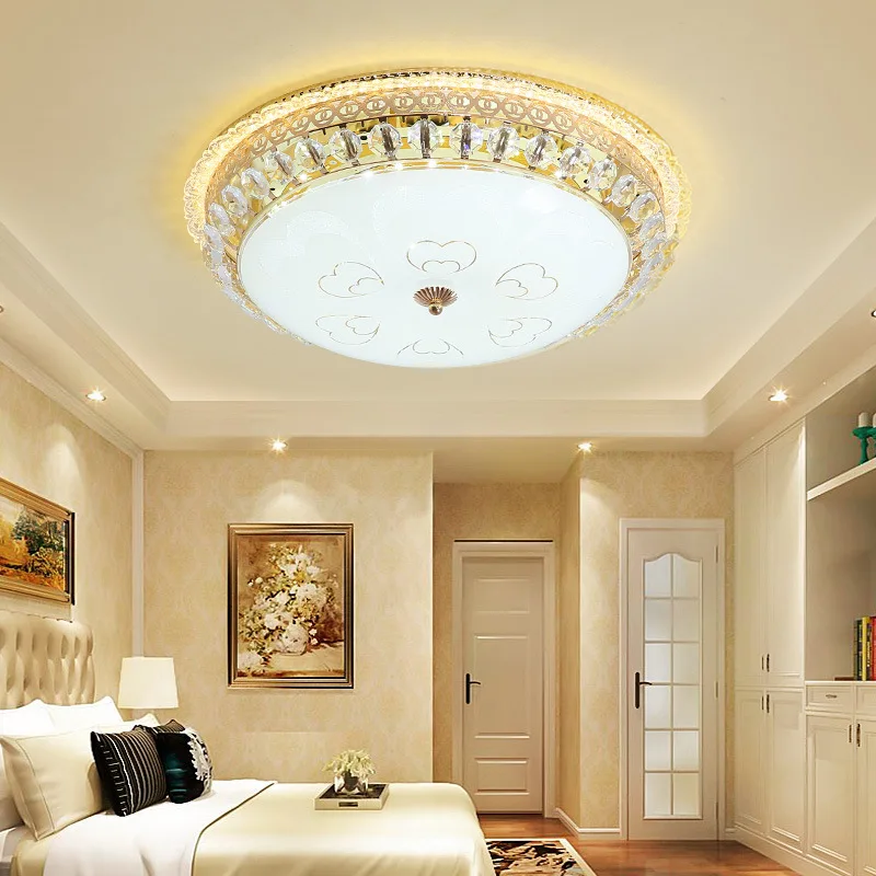 

European Style Crystal Ceiling Lamp Warm Room Lights LED Master Bedroom Lamp Circle Simple European Creative Crystal Ceiling Lam