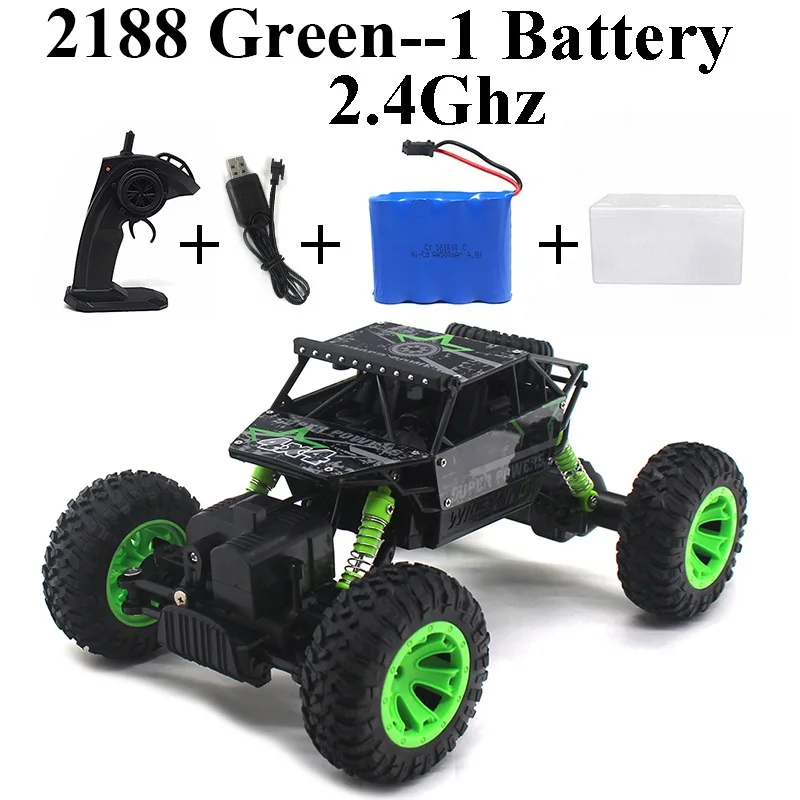 Бренд Rock Crawler 1:16 4WD RC автомобиль металлический сплав дистанционное управление игрушки машины на радиоуправляемые игрушки для детей мальчиков подарки 2188 - Цвет: Green-Set-1