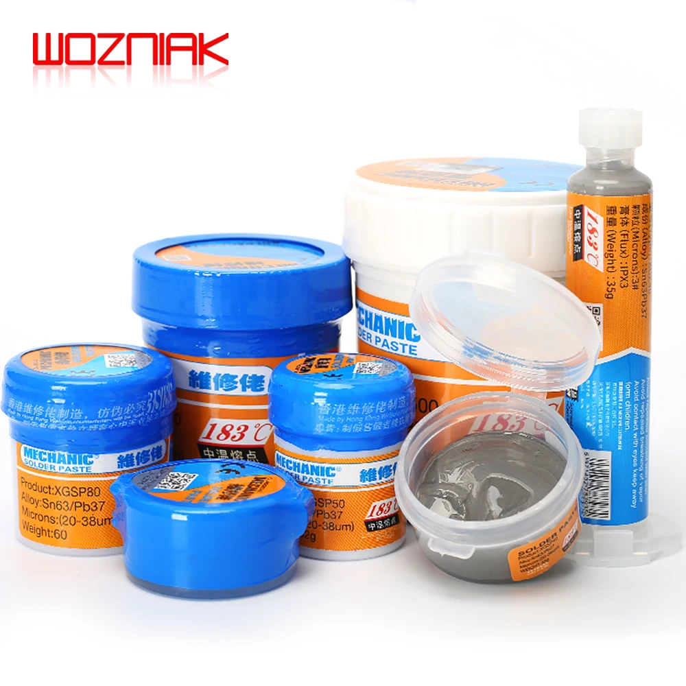 Паяльная Оловянная паста MECHANIC Original Sn63/Pb37 183 ℃ для точечной сварки пайка с Флюсом