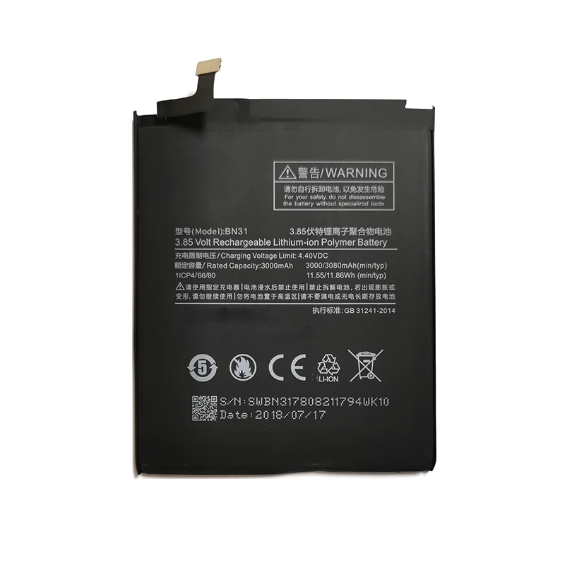 OHD Original Phone Battery BN31 for Xiaomi Mi 5X Mi5X Redmi Note 5A / Pro Mi A1 Redmi Y1 Lite S2 3000mAh Batteries+ Tools