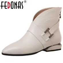 FEDONAS/женские элегантные полусапожки; качественные женские ботильоны из натуральной кожи; вечерние туфли для танцев; женские ботинки «Челси»; большие размеры