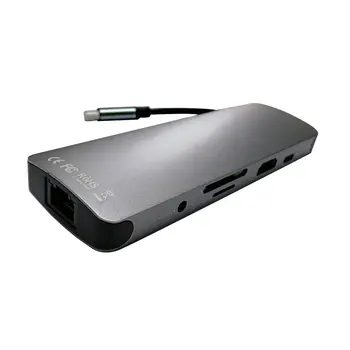 

Nine in one Type C to HDMI network card PD fast charging docking station Card reader Converter Hub Splitter