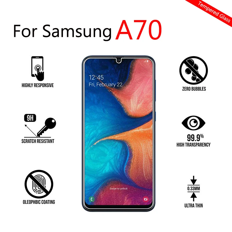 4Pcs Tempered Glass For Samsung Galaxy A70 A 70 Screen Protector Protective Glass For Samsung Galaxy A70 A705F A705 Display Film afbeelding