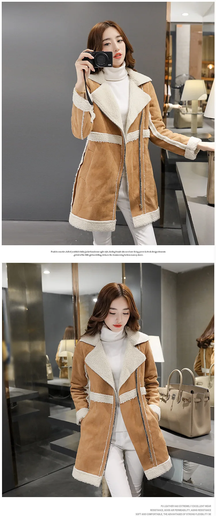 

Lambs Wool Coat Women's 2019 New Style Fall And Winter Clothes Overcoat Cotton-padded Clothes Cotton Coat Women's Mid-length Thi